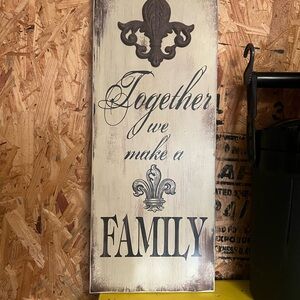 Elegant Brown and Cream Family Wall Art used from Hobby Lobby